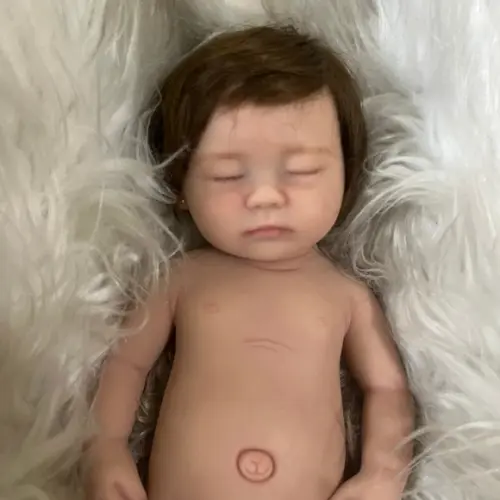 Bebe Reborn Silicone Sólido Menina Olhos Fechados