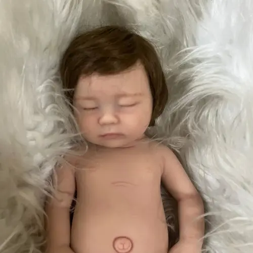 Bebe Reborn Silicone Sólido Menina Olhos Fechados