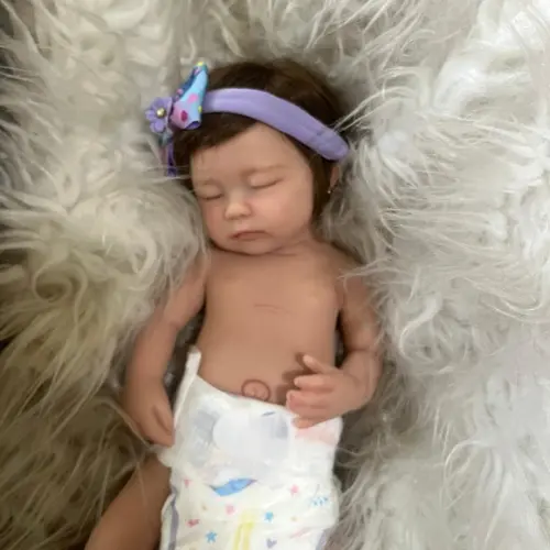 Bebe Reborn Silicone Sólido Menina Olhos Fechados