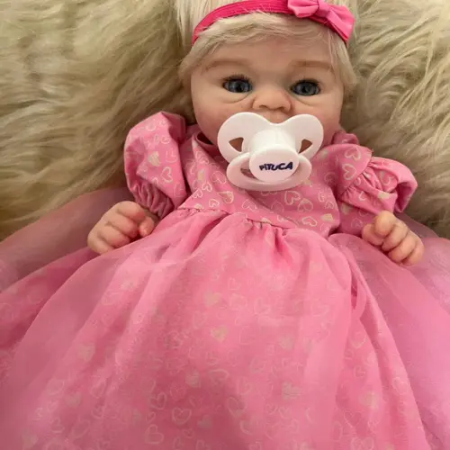 Bebe Reborn Silicone Sólido Princesa Rosa