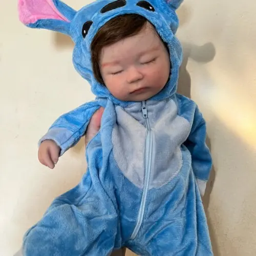 Bebe Reborn Silicone Sólido Stitch Mama e Faz Xixi
