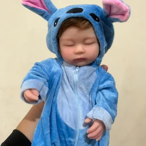 Bebe Reborn Silicone Sólido Stitch Mama e Faz Xixi