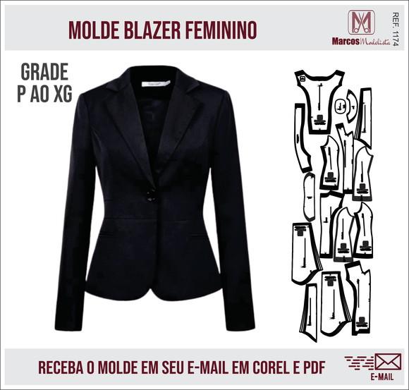 Molde Modelagem Blazer Feminino 1174
