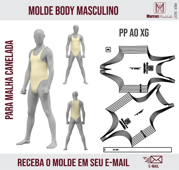 Molde Modelagem Body Masculino Canelado 5037