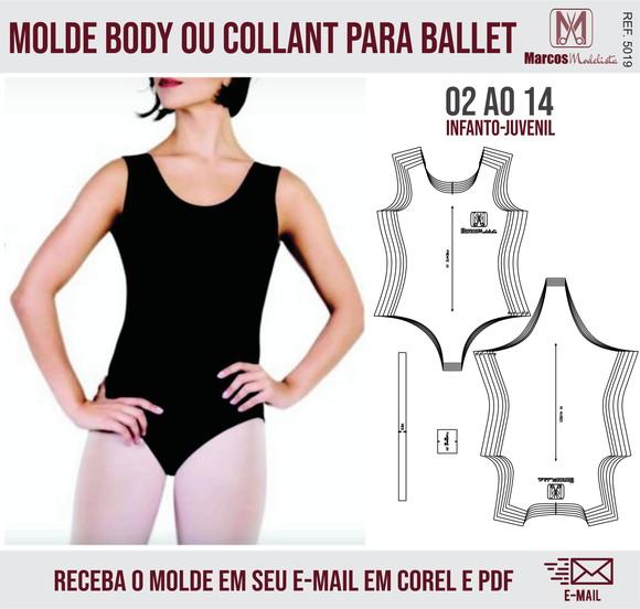 Molde Modelagem Body ou Collant Ballet 5019