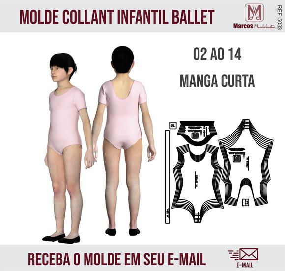 Molde Modelagem Body ou Collant Ballet Manga Curta 5033