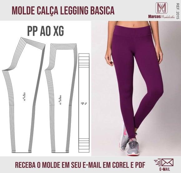 Molde Modelagem Calça Legging Basica 2015