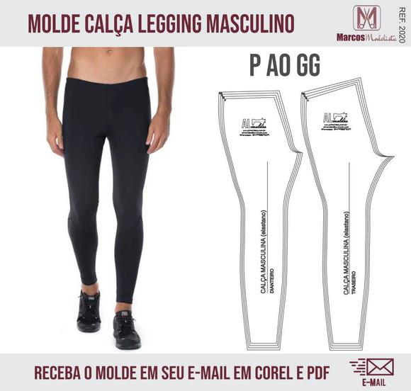 Molde Modelagem Calça Legging Basica Masculino 2020