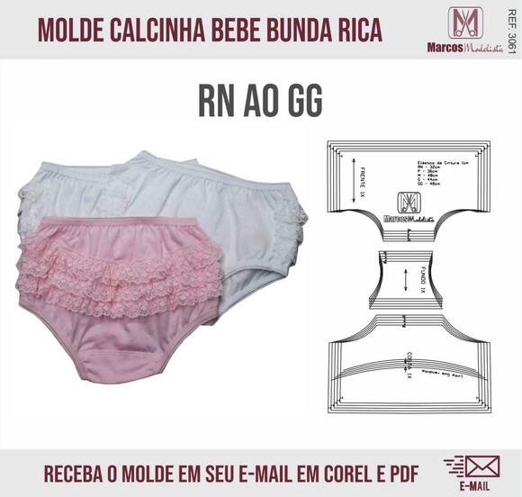 Molde Modelagem Calcinha Bebe Bunda Rica 3061