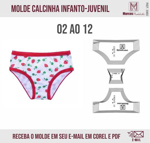 Molde Modelagem Calcinha Infantil 3060