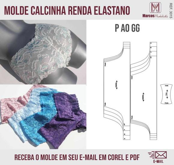 Molde Modelagem Calcinha Renda 3015