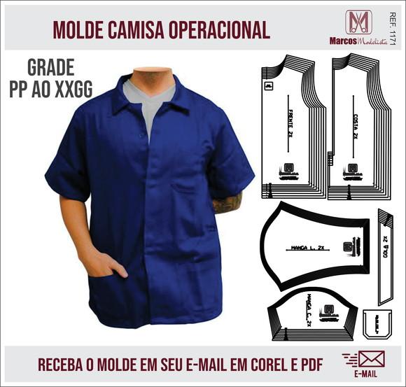 Molde Modelagem Camisa Operacional 1171