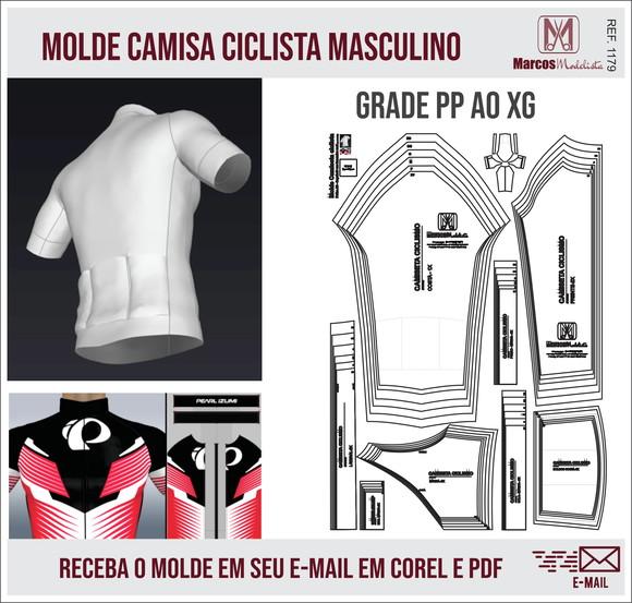 Molde Modelagem Camisa Ciclista Masculino 1179