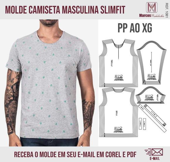 Molde Modelagem Camiseta Masculino SlimFit 1081