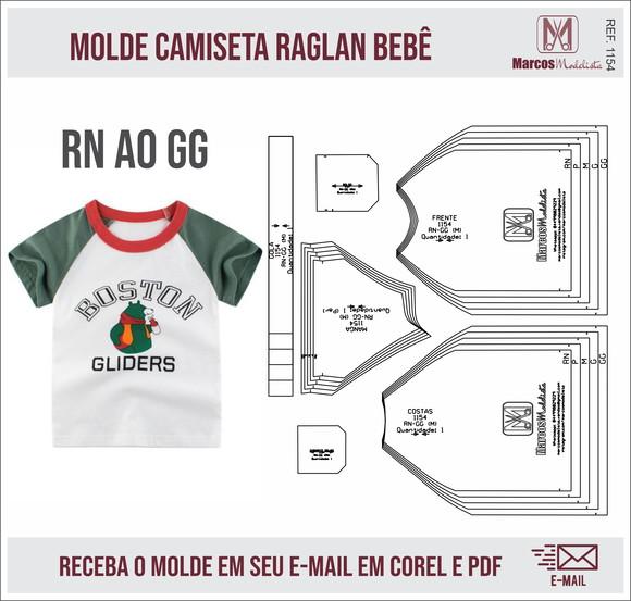 Molde Modelagem Camiseta Raglan Bebe 1154
