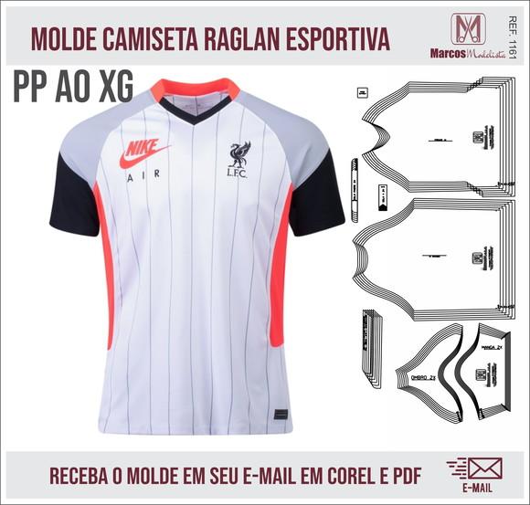 Molde Modelagem Camiseta raglan Esportiva 1161