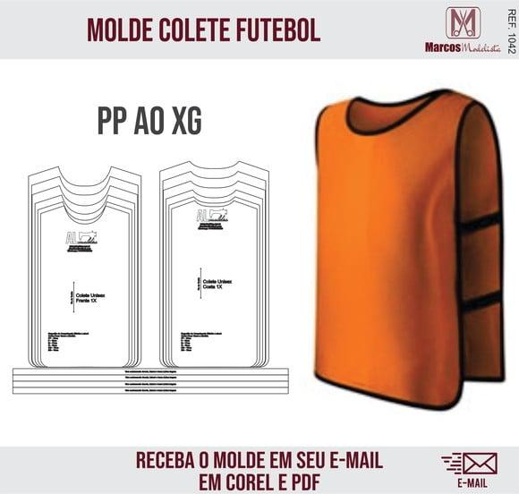 Molde Modelagem Colete Futebol Viés 1042