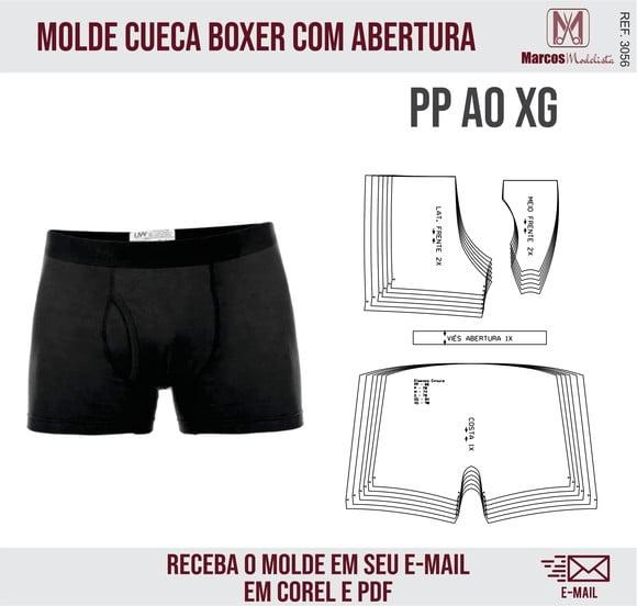 Molde Modelagem Cueca Boxer Abertura 3056