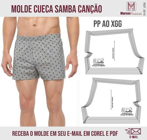 Molde Modelagem Cueca Samba Canção 3014