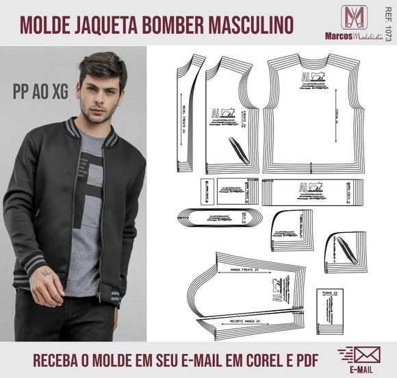 Molde Modelagem Jaqueta Bomber Masculino 1073