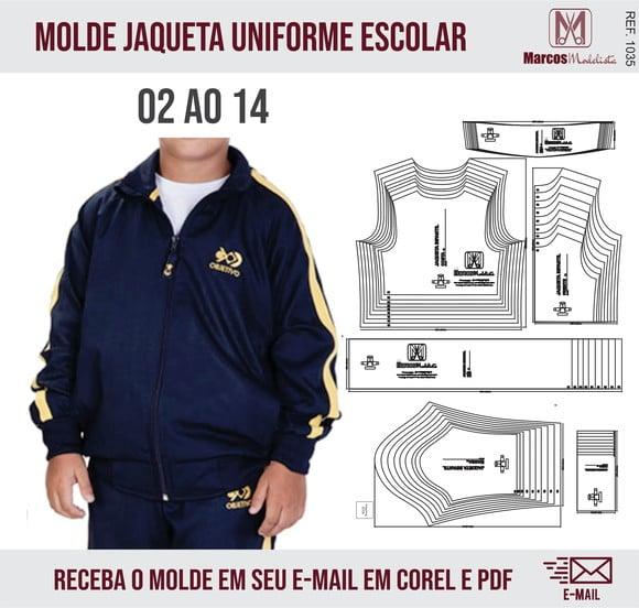 Molde Modelagem Jaqueta Uniforme Escolar 1035