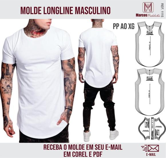 Molde Modelagem LongLine Masculino Barra Arredondada 1115