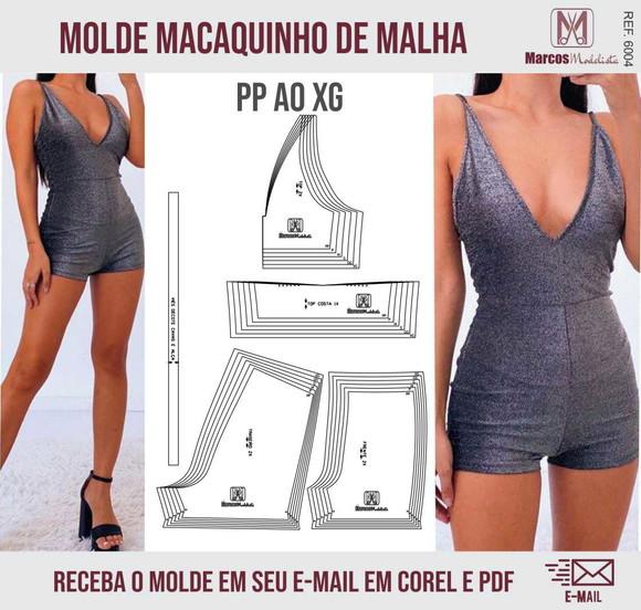 Molde Modelagem Macaquinho Malha 6004