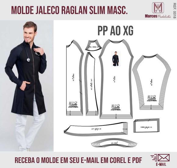 Molde Modelagem Masculino SLim raglan 0018