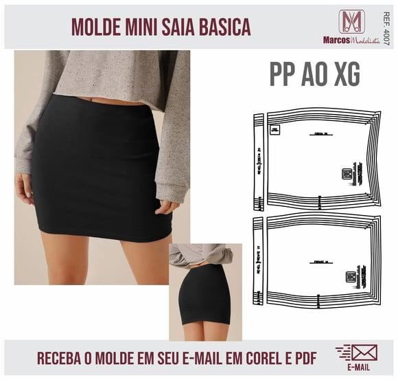 Molde Modelagem Mini Saia Basica 4007