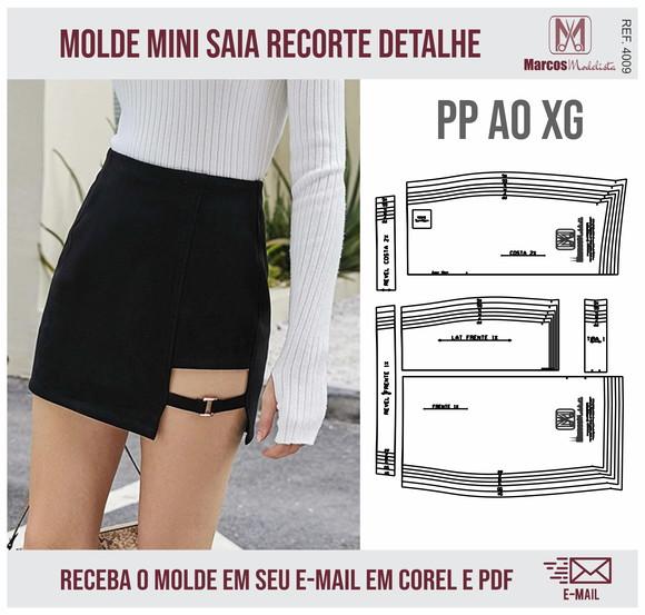 Molde Modelagem Mini Saia Detalhe Um Passante 4009