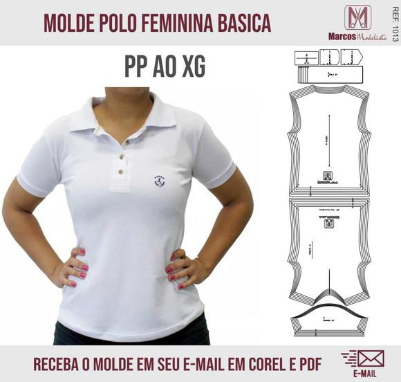 Molde Modelagem Polo Feminina Basica 1013