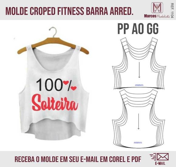 Molde Modelagem Regata Cropped Arredondada 1104