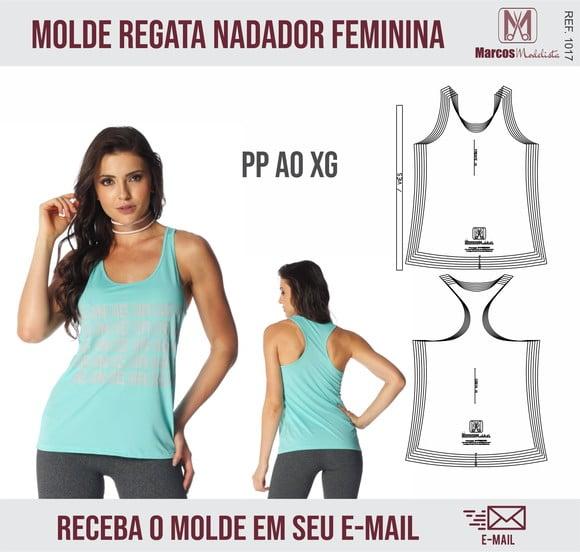 Molde Modelagem Regata Feminina Nadador Fitness 1017