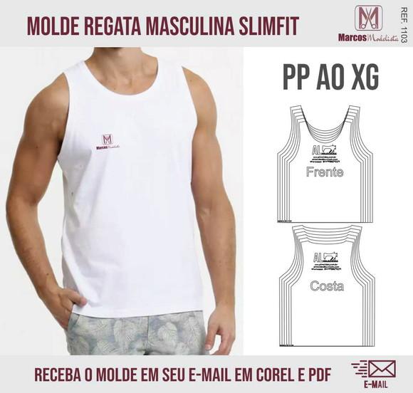Molde Modelagem Regata Masculina SLimFit 1103