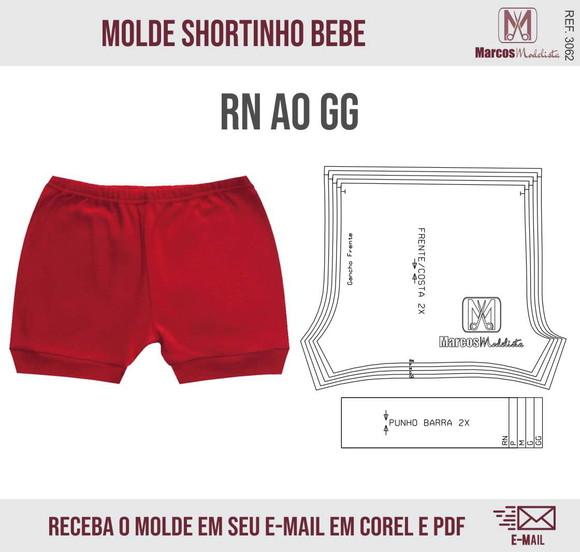 Molde Modelagem Shortinho Bebe 3062