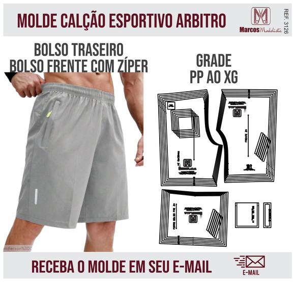 Molde Modelagem Shorts Esportivo Arbitro 3126