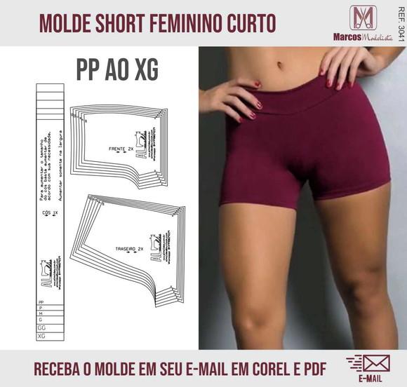 Molde Modelagem Shorts Fitness Curto 3041