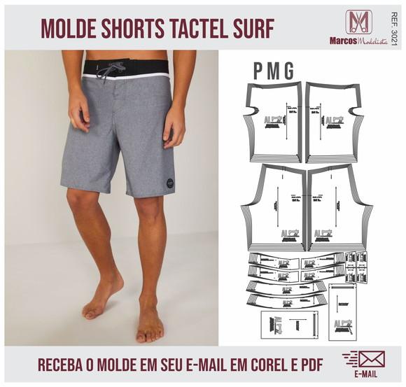 Molde Modelagem Shorts Tactel Surf 3021