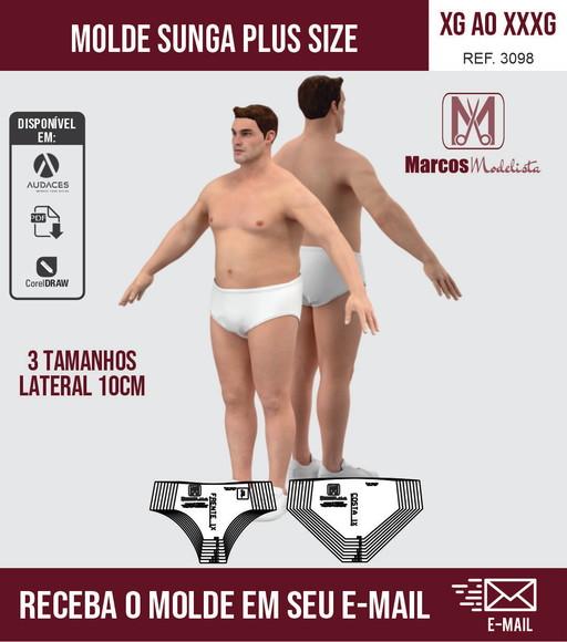 Molde Modelagem Sunga Plus Size 3098