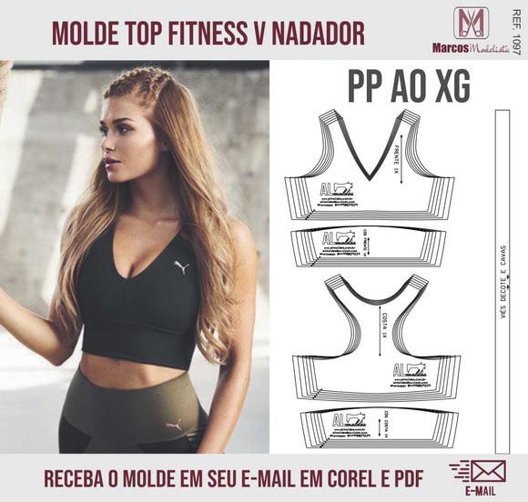 Molde Modelagem Top Fitness Costa Nadador 1097