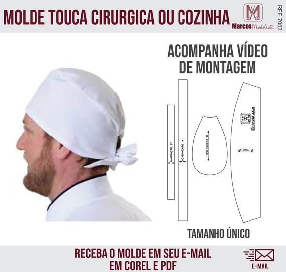 Molde Modelagem Touca Cozinha ou Cirurgica Masculino 7002