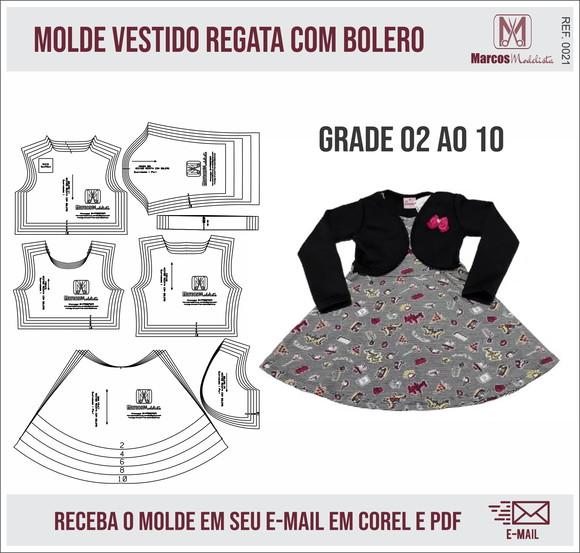 Molde Modelagem Vestido Regata Com Bolero 0021
