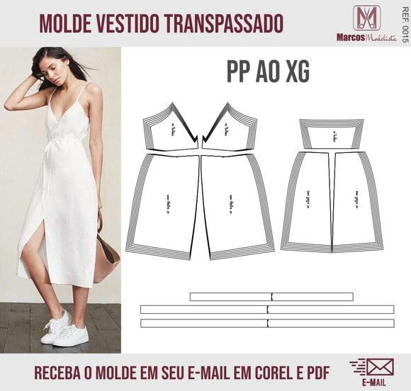 Molde Modelagem Vestido Transpassado 0015