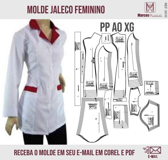 Molde Vestido Jaleco Feminino 0010
