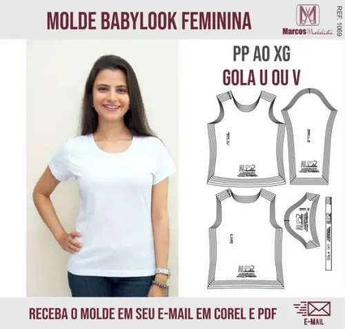 Molde Modelagem BabyLook Feminina 1069