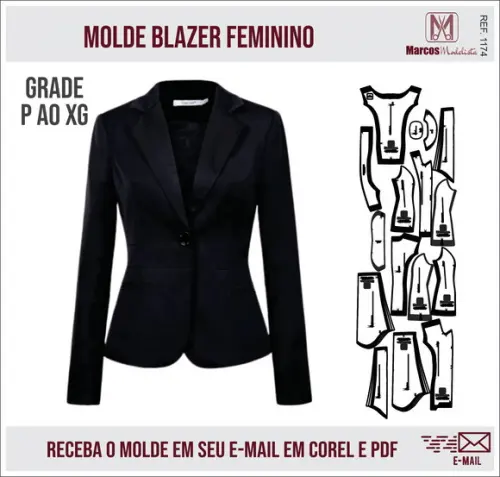 Molde Modelagem Blazer Feminino 1174