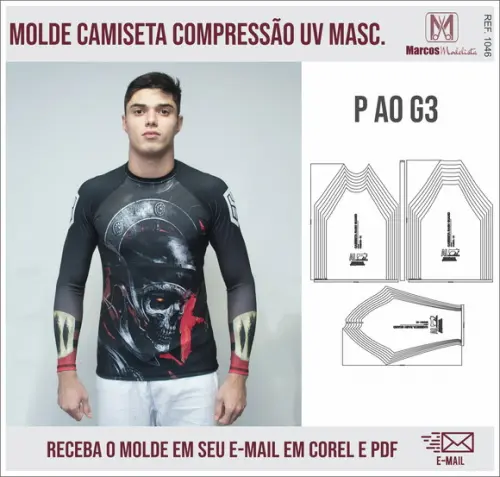 Molde Modelagem Blusa Compressão UV Masculino 1046