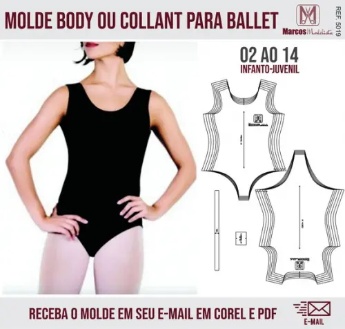 Molde Modelagem Body ou Collant Ballet 5019