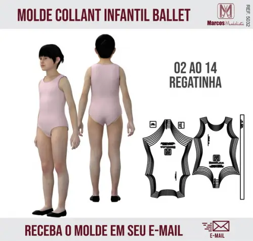 Molde Modelagem Body ou Collant Ballet Regatinha 5032