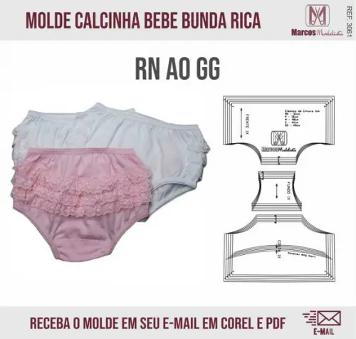Molde Modelagem Calcinha Bebe Bunda Rica 3061